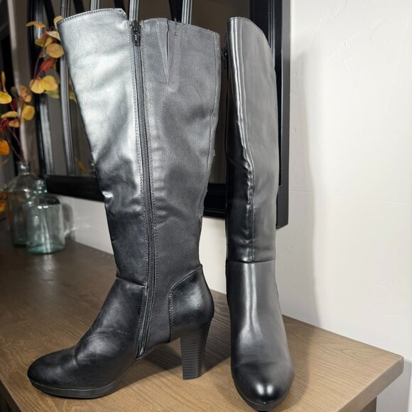 White Mountain Black Heeled Knee-High Boots – Never Worn - Picture 6 of 16